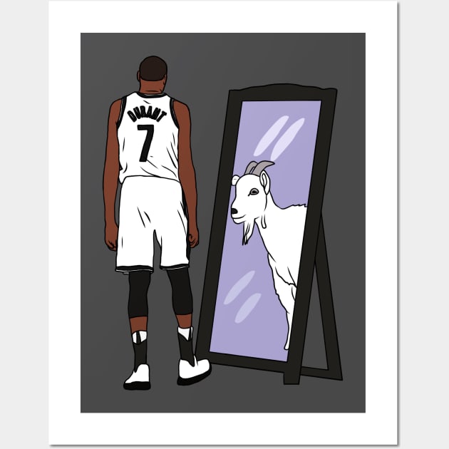 Kevin Durant Mirror GOAT (Nets) Wall Art by rattraptees
